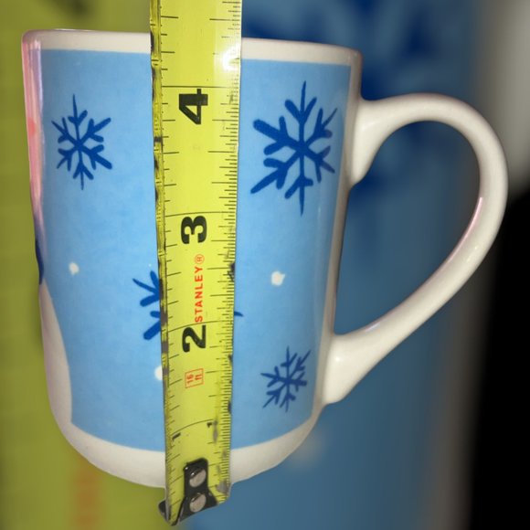Michael's Coffee Tea Mug White Snowman w/ Blue Scarf & Snow Flakes New Pre-Owned - Picture 10 of 12